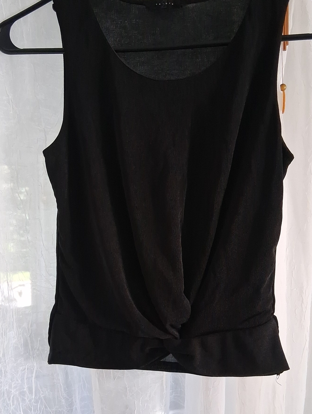 AllSaints Black Twist-Hem Tank Top